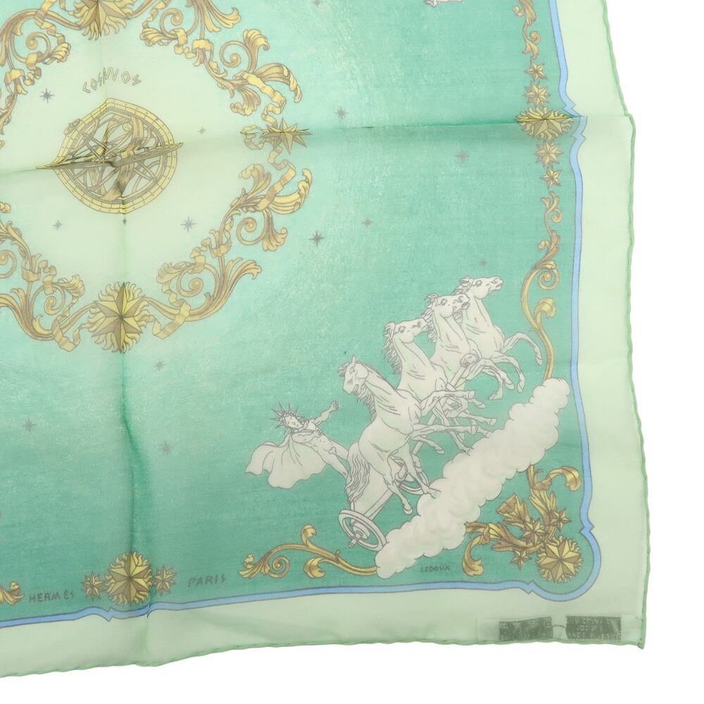 Hermes Carre 40 Cosmos Silk Scarf Green - Picture 9 of 12